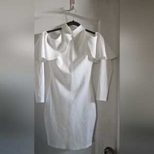 Boohoo White Long Sleeve Dress